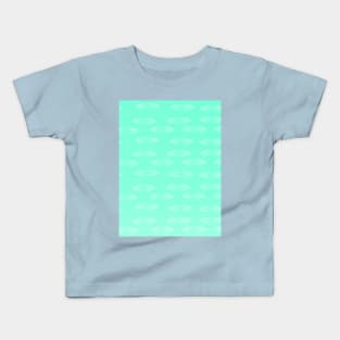 Light Green Feather Pattern Kids T-Shirt